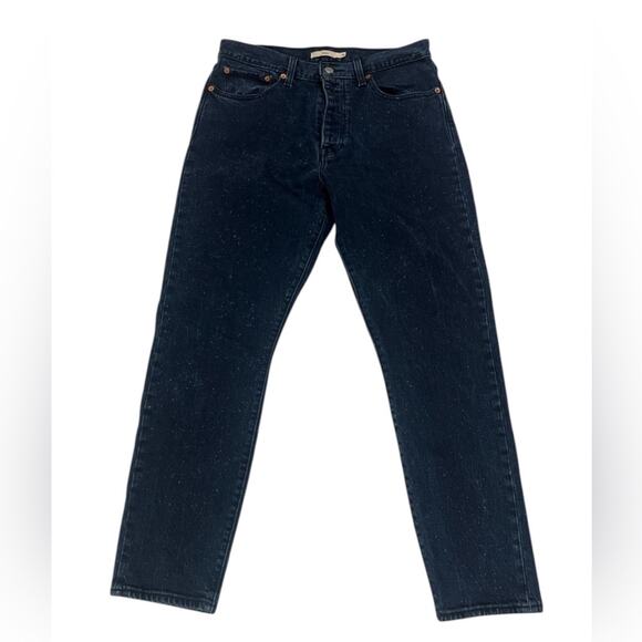 Levi’s Premium Navy Blue Wedgie Fit Speckled Basic Button Fly Casual Size 30 - Picture 2 of 10